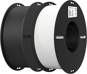 Creality 2kg Black & White PLA 1.75mm Filament Bundle for 3D Printing with No-Tangling