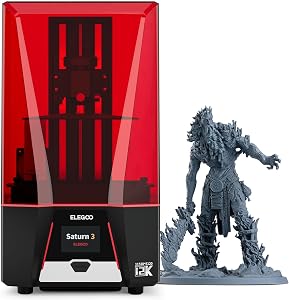 ELEGOO Saturn 3 MSLA 12K 3D Printer, Desktop Resin 3D Printer with 10-Inch Monochrome LCD,