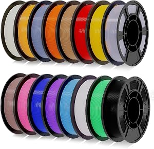 PLA+3D Printer Filament 1.75mm Bundle, Individually Vacuum Packed, Multicolor Dimensional 