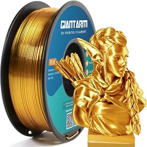 GIANTARM 3D Printer Filament, Silk Gold Pla Filament, 1Kg(2.2lbs) Spool, 1.75mm Dimension