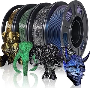 YOUSU 3D Printer Filament Galaxy PLA Filament 1.75mm, 3D Printing Filament Bundle, Multi C