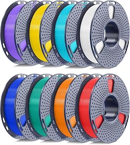 250g PLA Filament 1.75mm Bundle, SUNLU 3D Printer Filament Neatly Wound, Individually Vacu