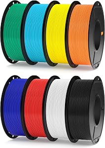 ELEGOO 250g PLA Plus Filament Bundle 1.75mm, 8 Colors 3D Printer Filaments Dimensional Acc