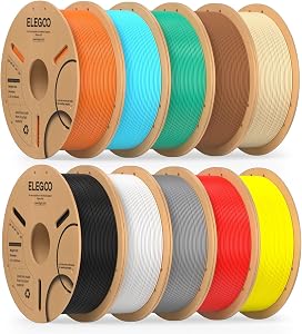 ELEGOO PLA Filament Bundle 10KG, 1.75mm 3D Printer Filament Dimensional Accuracy +/- 0.02m