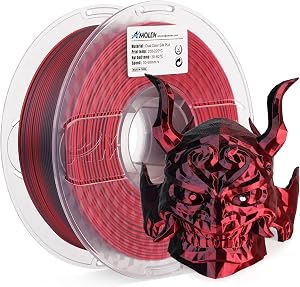 AMOLEN Silk PLA 3D Printer Filament, Silk Dual Color Red Black PLA Filament 1.75mm, Shiny