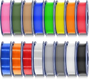 SUNLU 16 Color PLA Filament Bundle Multicolor, PLA 3D Printer Filament 1.75mm, Individuall